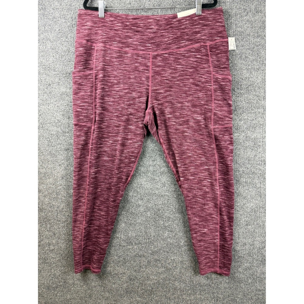 Maurices Luxe Pocket Leggings High Rise Space Dye Burgundy Sz 2X Regular NWT NEW